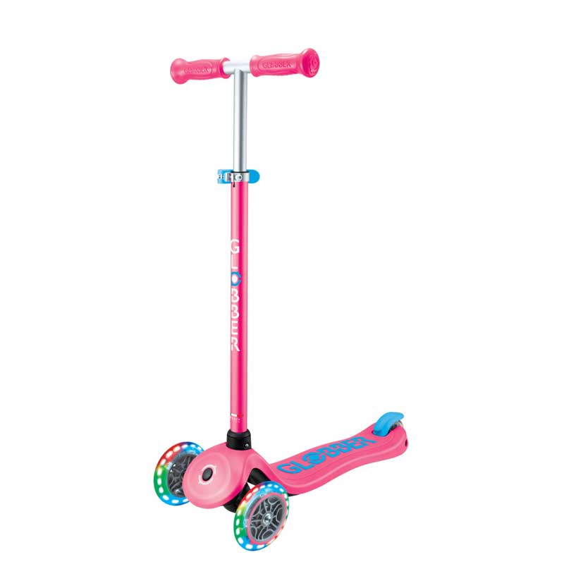 Детска тротинетка с 3 светещи колела GLOBBER PRIMO PLUS LIGHTS, Розов