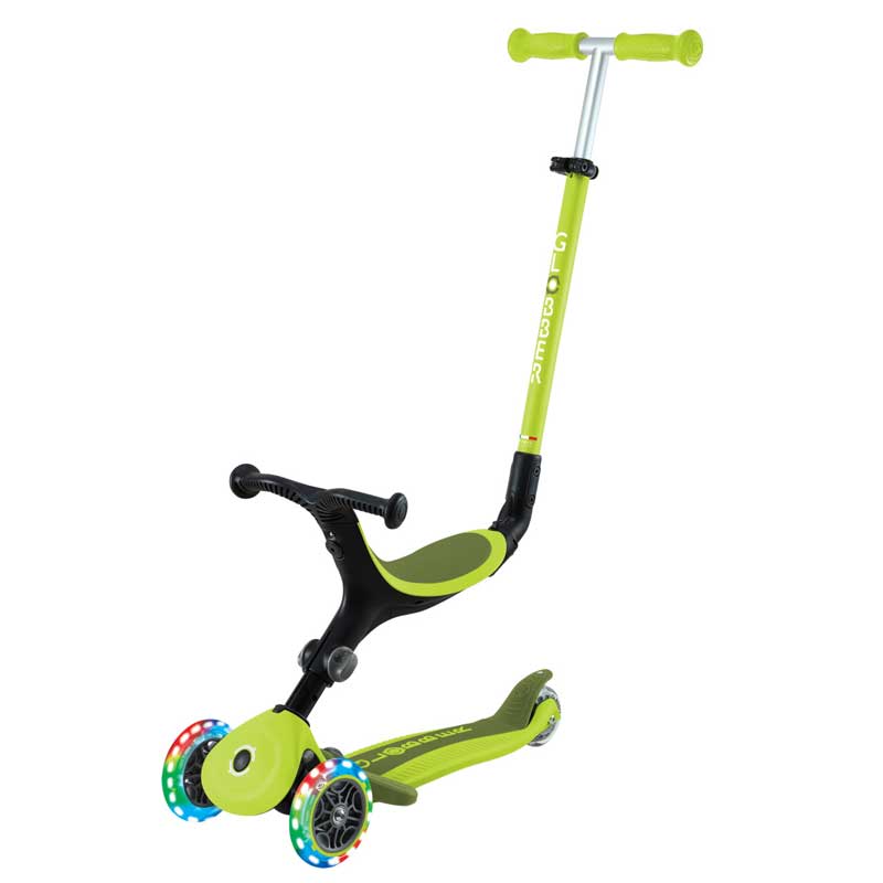 Сгъваема тротинетка с родителски контрол 5 в 1 Globber Go Up Active Lights, Лайм